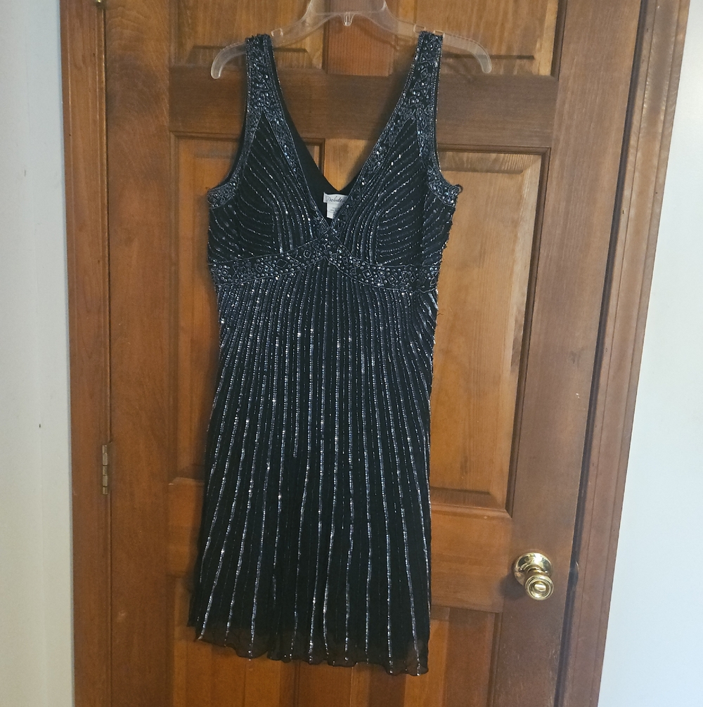 Prelude Black Sparkle Dress With Detailed Beads.